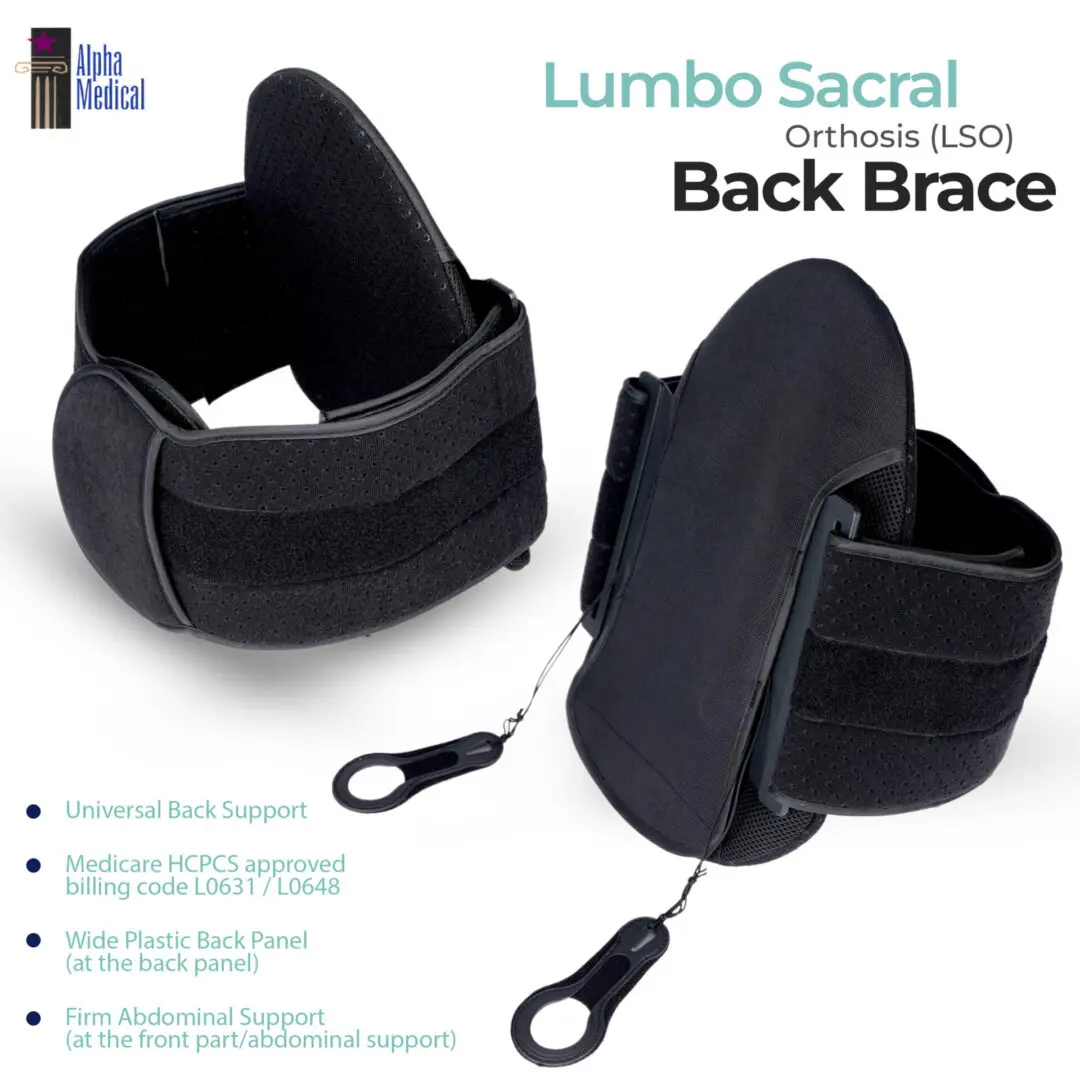 Alpha Medical Pain Relieving Back Brace, Lumbo-Sacral Orthosis Corset,  Spinal Decompression